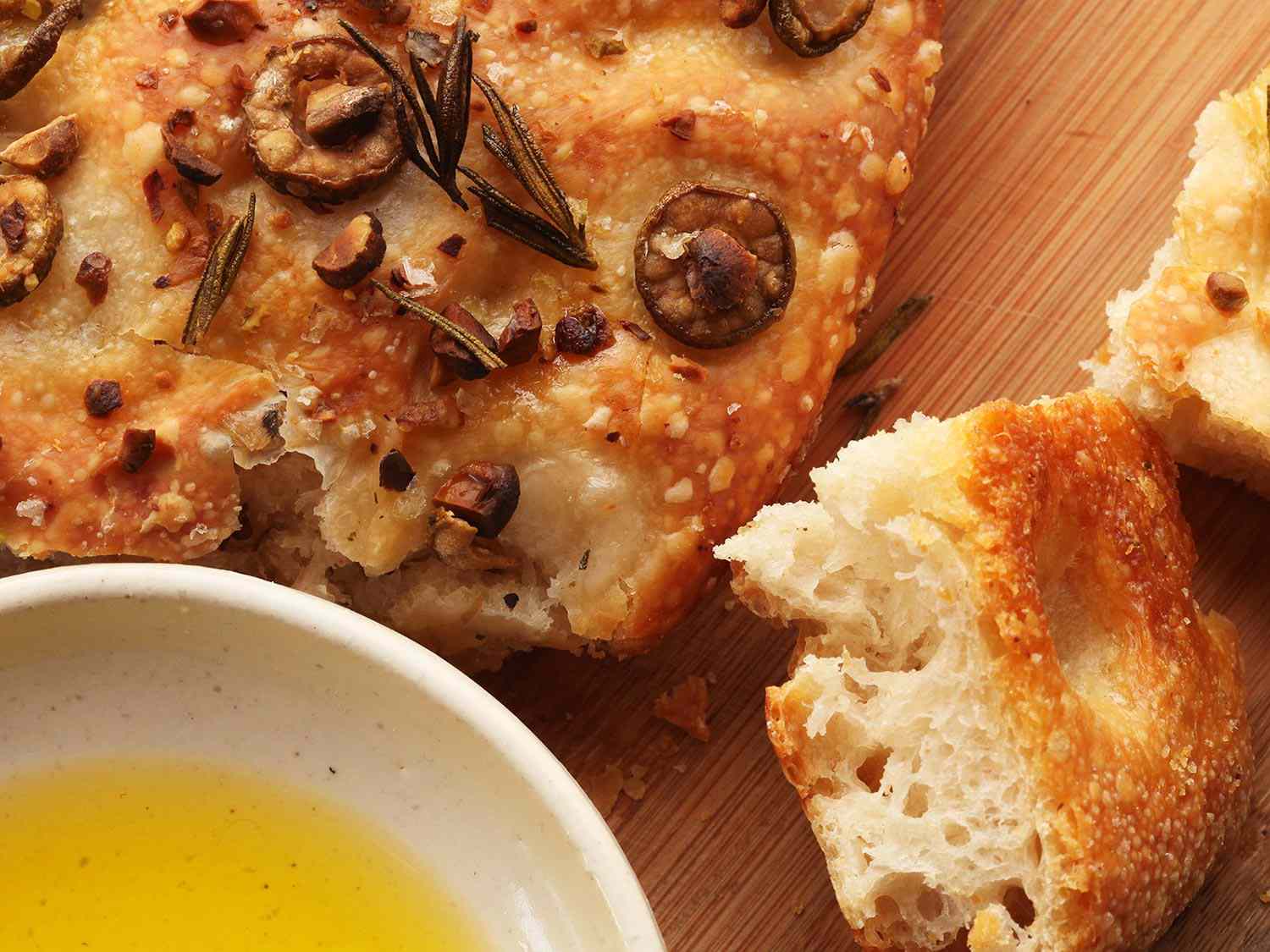 Micro-blisters on focaccia crust