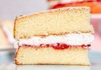 Side view of Victoria Sponge Cake