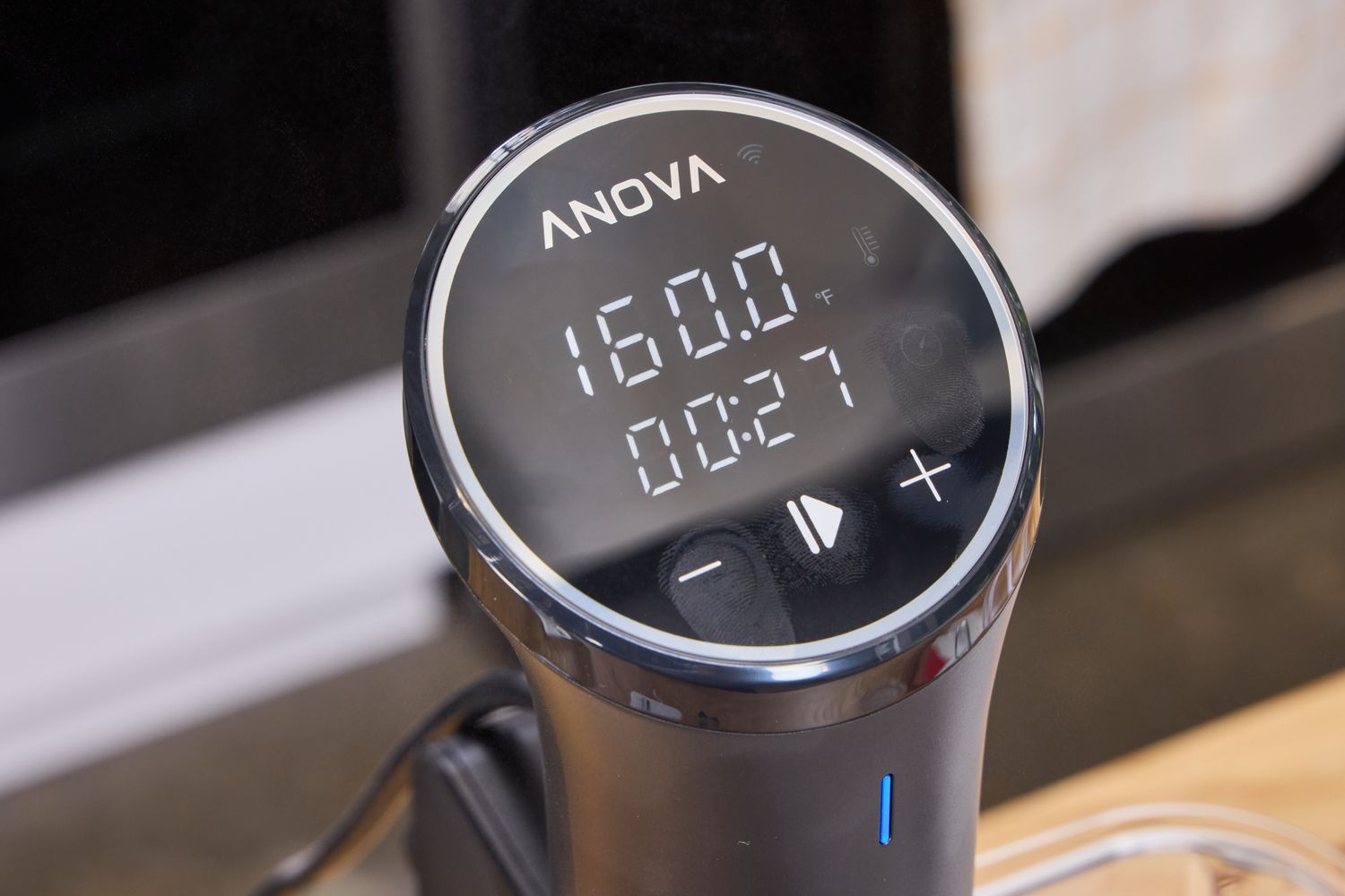 The digital display on the Anova Precision Cooker 3.0