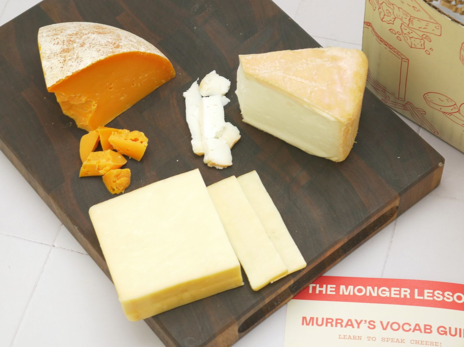 cheese on a cutting board