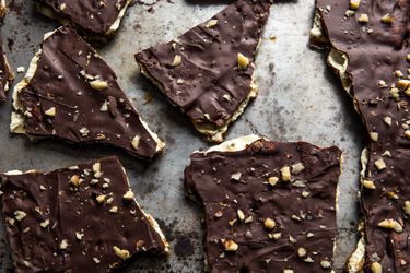 Shards of chocolate bark.