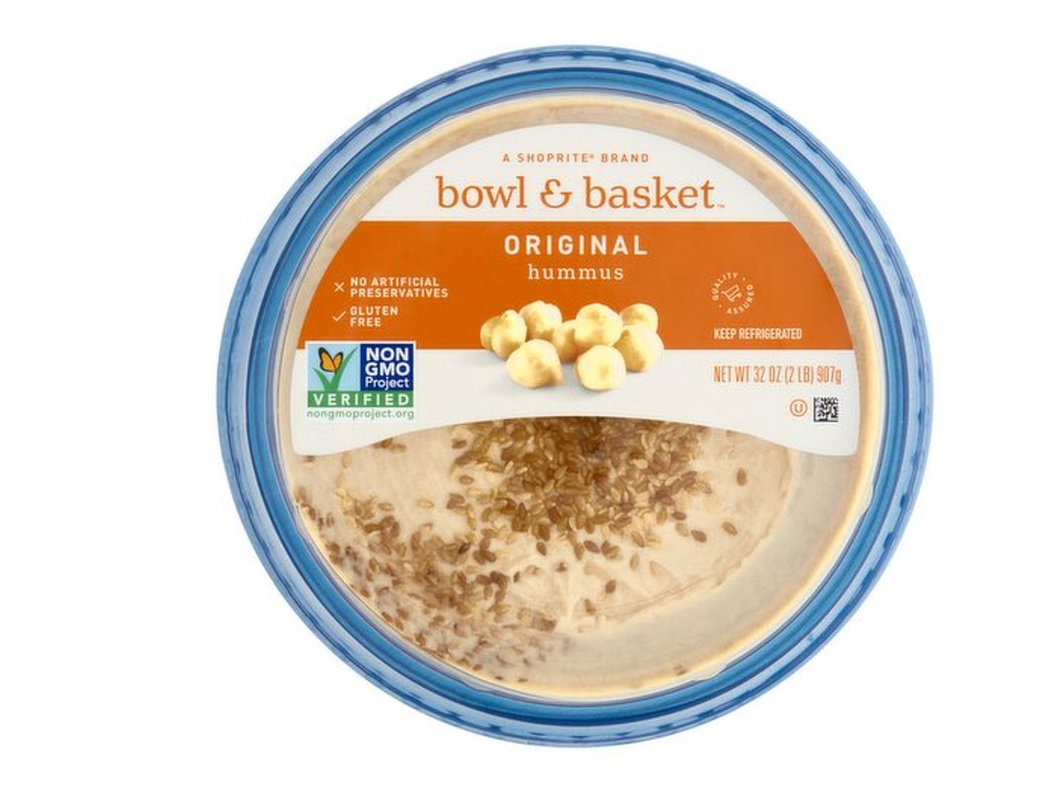 Container of Bowl & Basket brand original hummus
