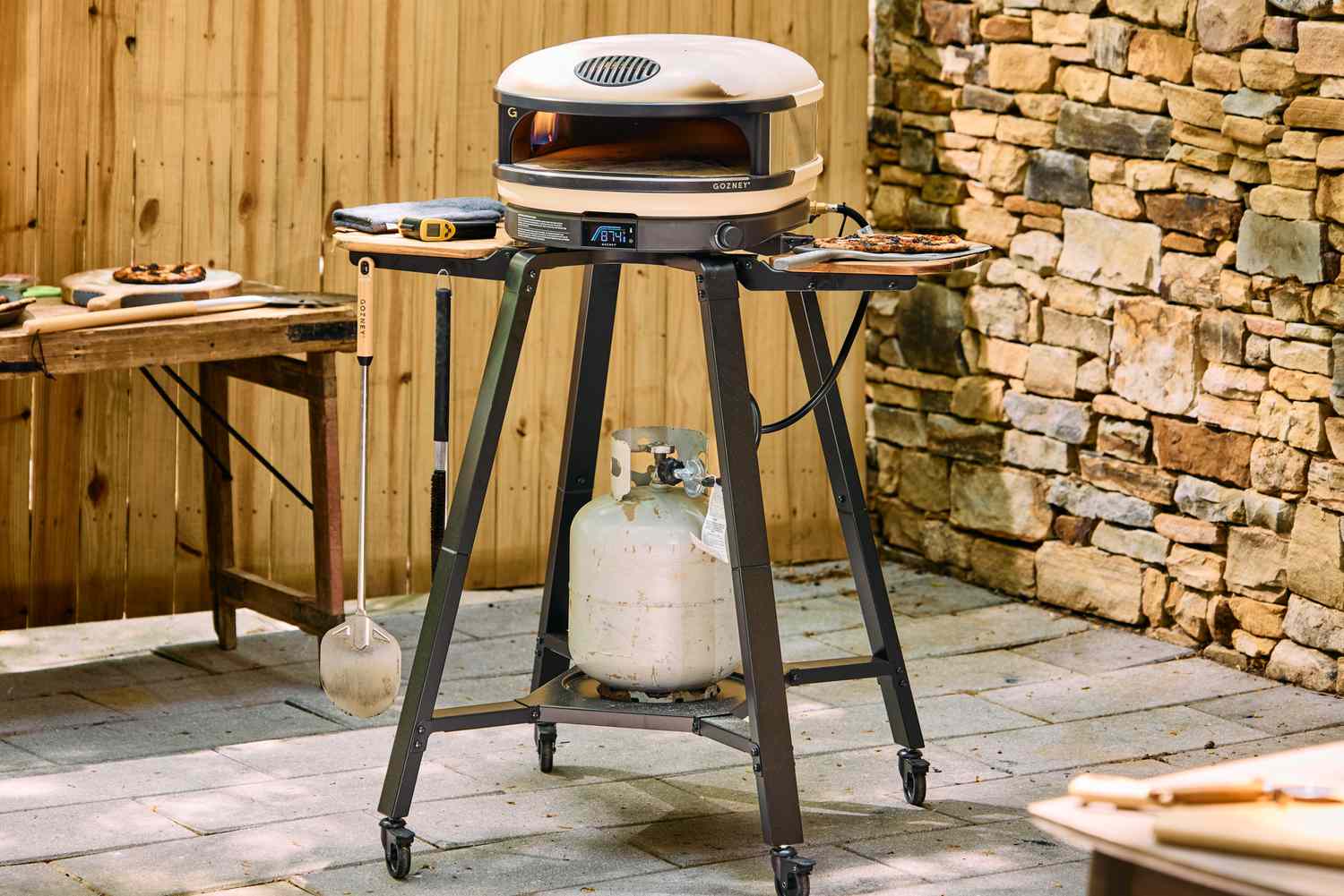 The Gozney ARC XL Compact Pizza Oven on a patio