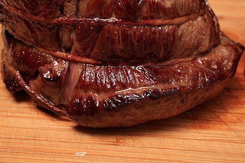 Seared beef chuck, wrapped in butcher's twine