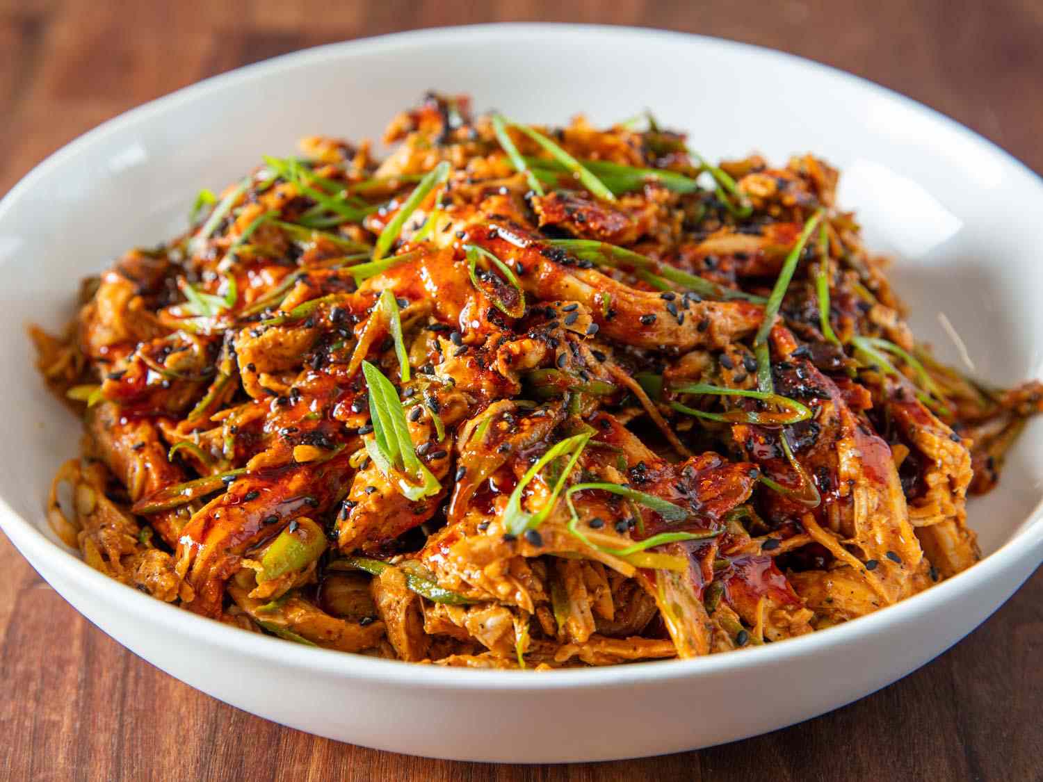 A bowl of hot and numbing Sichuan-style turkey salad. 