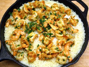 Shrimp biryani