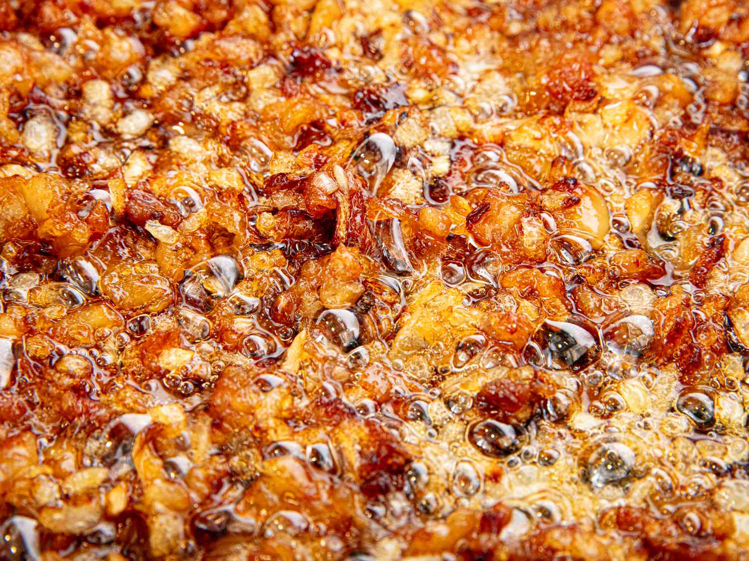 Overhead view of griebce cooking