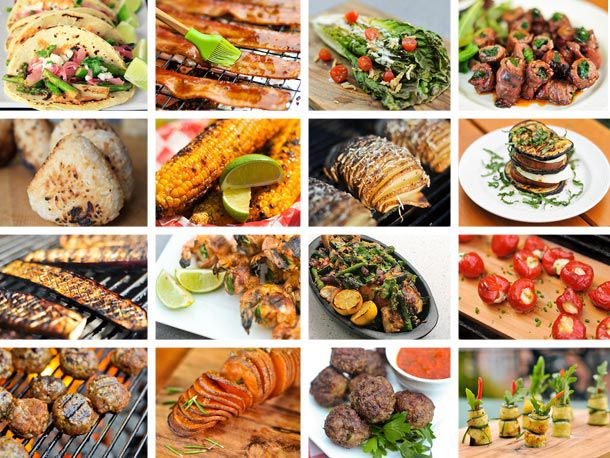 An assortment of homemade appetizers and snacks for cookouts. 