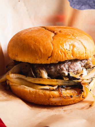 an Oklahoma style onion burger