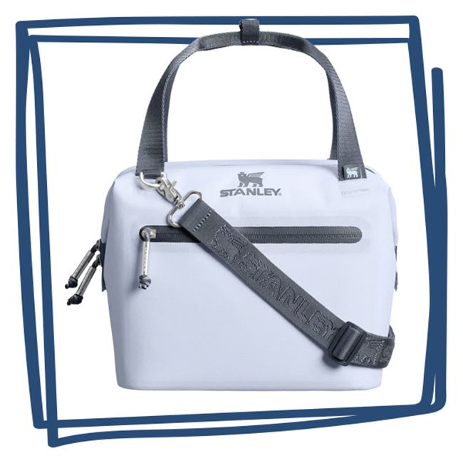 Stanley portable cooler with a carry strap designed for keeping food and drinks insulated