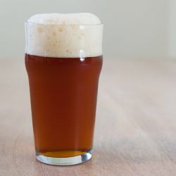 A glass of British pale ale. 