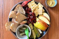 Zingerman’s The Weekender Gift Box products on a plate on a table