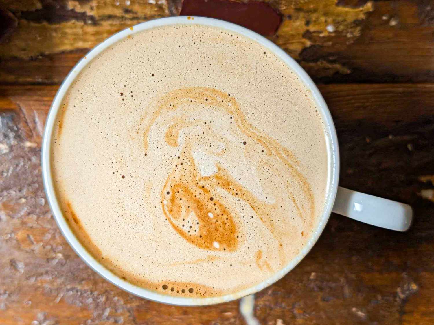Overhead view of coffee with tea