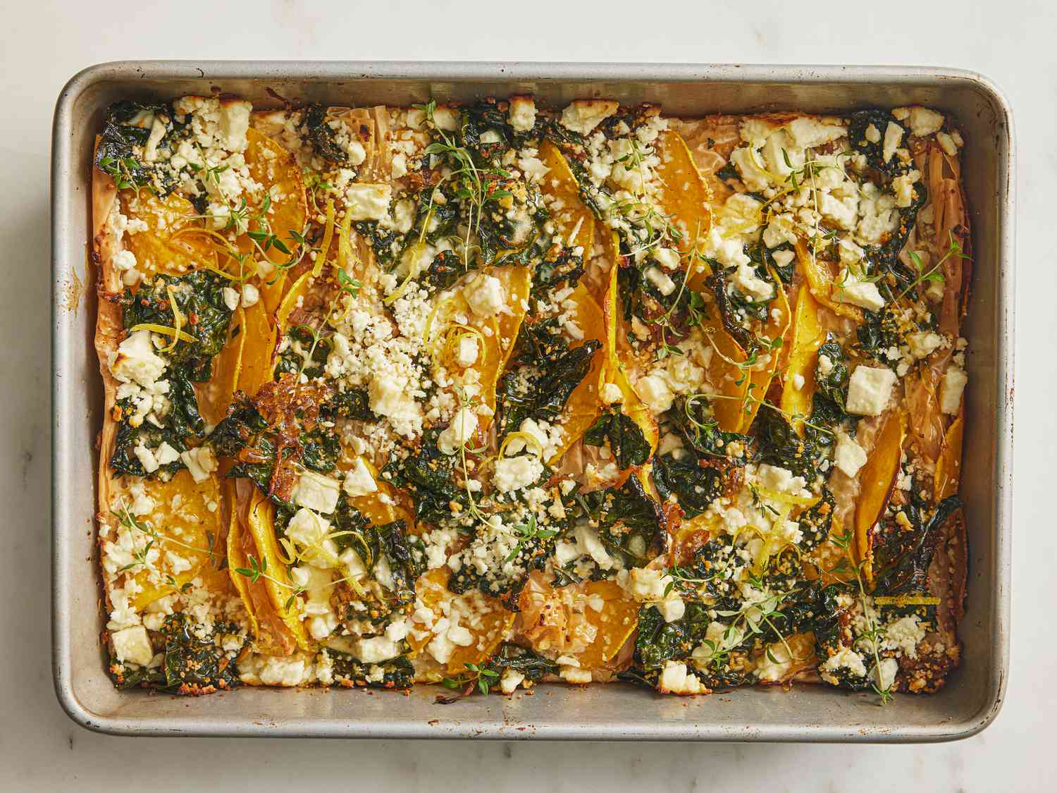 Crinkle pie with honey drizzled on top, after fully baked 