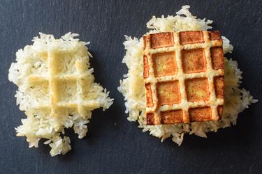 waffle sticky rice and tofu
