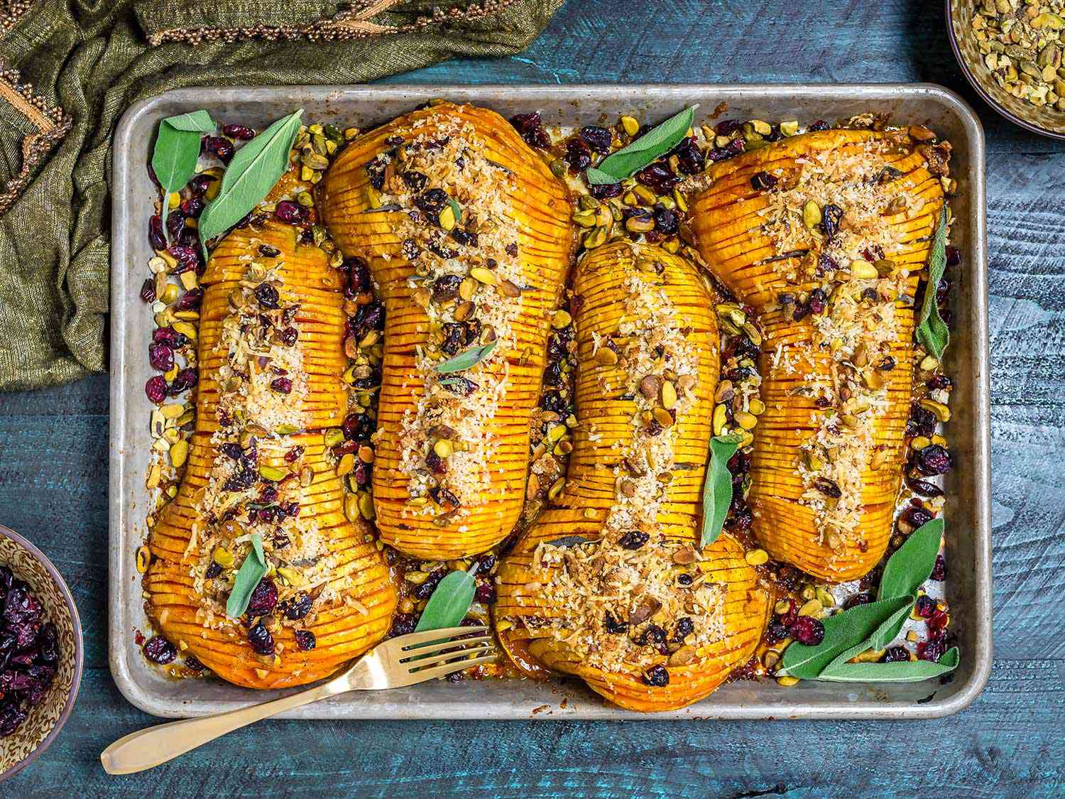 20181112-glazed-hasselback-butternut-squash-with-parmesan-breadcrumbs-overhead-morgan-eisenberg