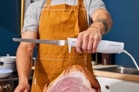 a person holding the hamilton beach electric knife