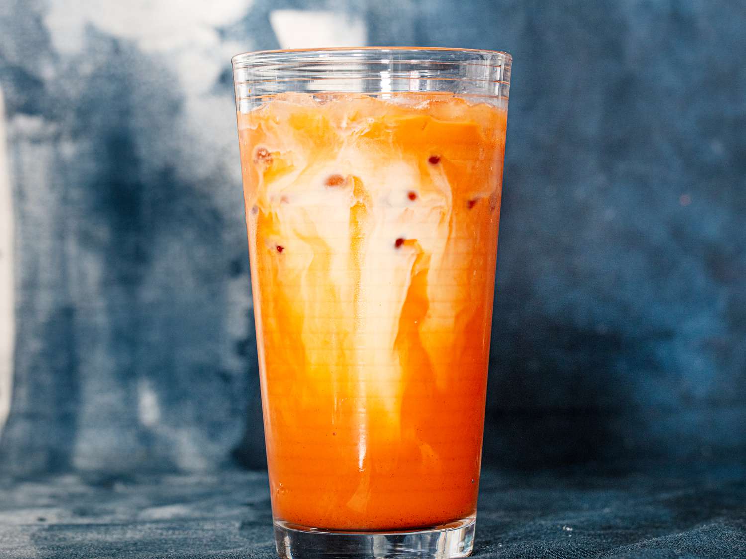 Side view of finished Thai Iced Tea