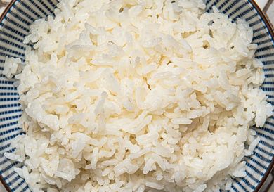Cooked rice in a bowl