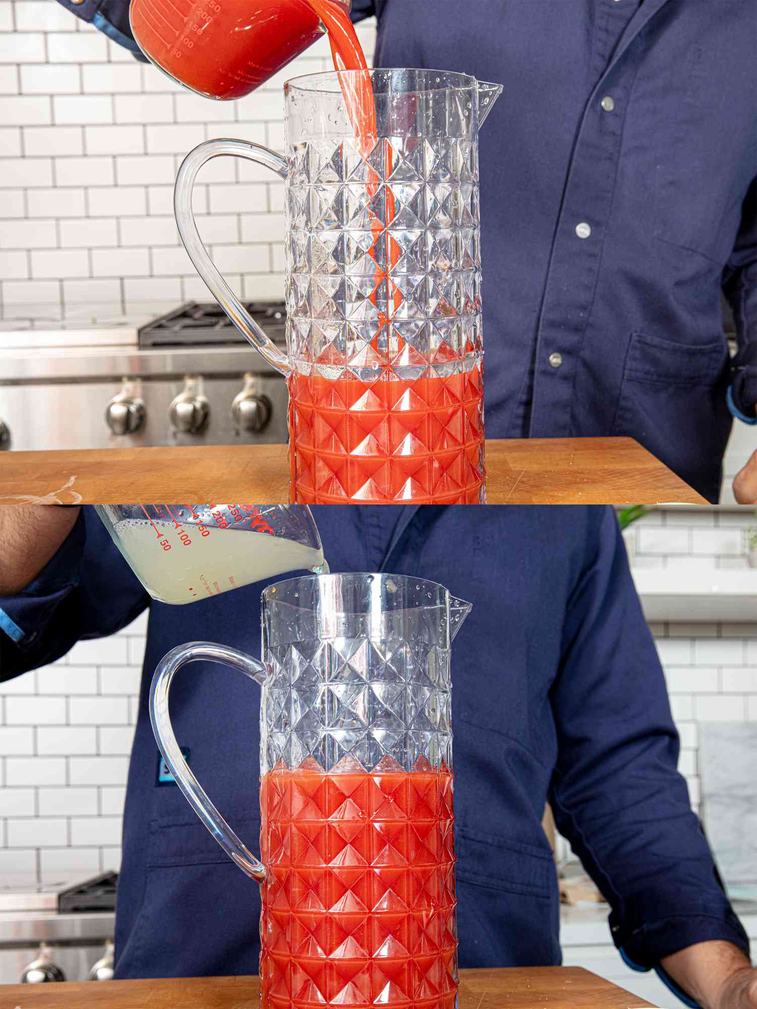 Two image collage of bloody caesar