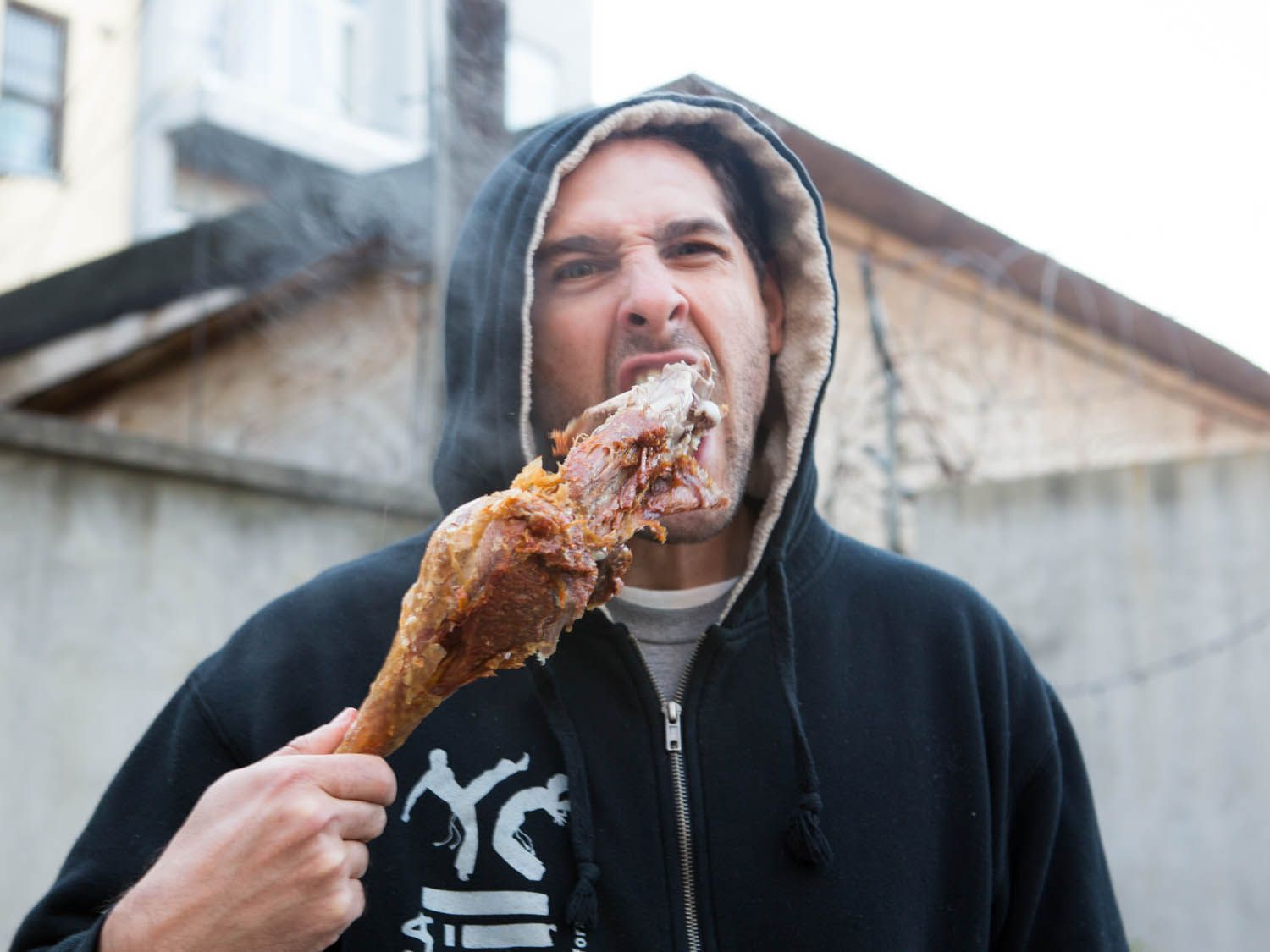 Man vs. Turkey leg
