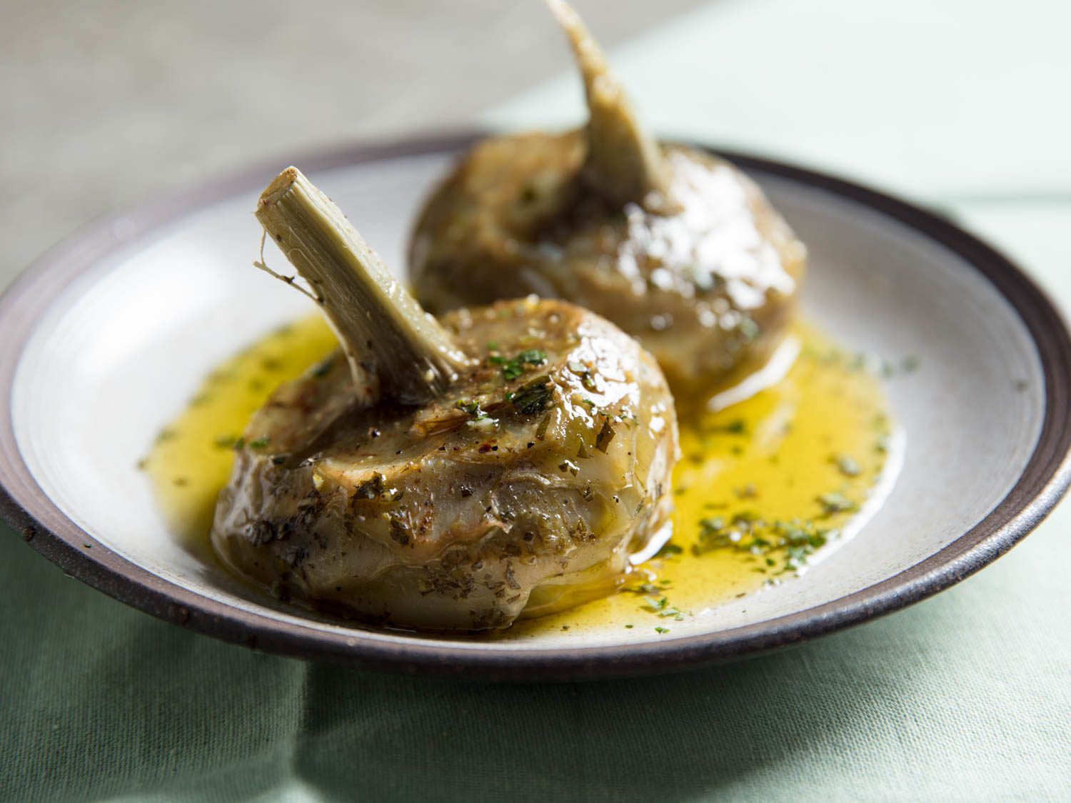 Roman braised artichokes
