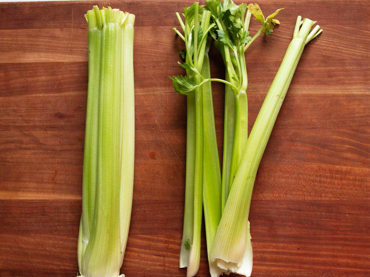 Celery stalk with outer ribs removed.