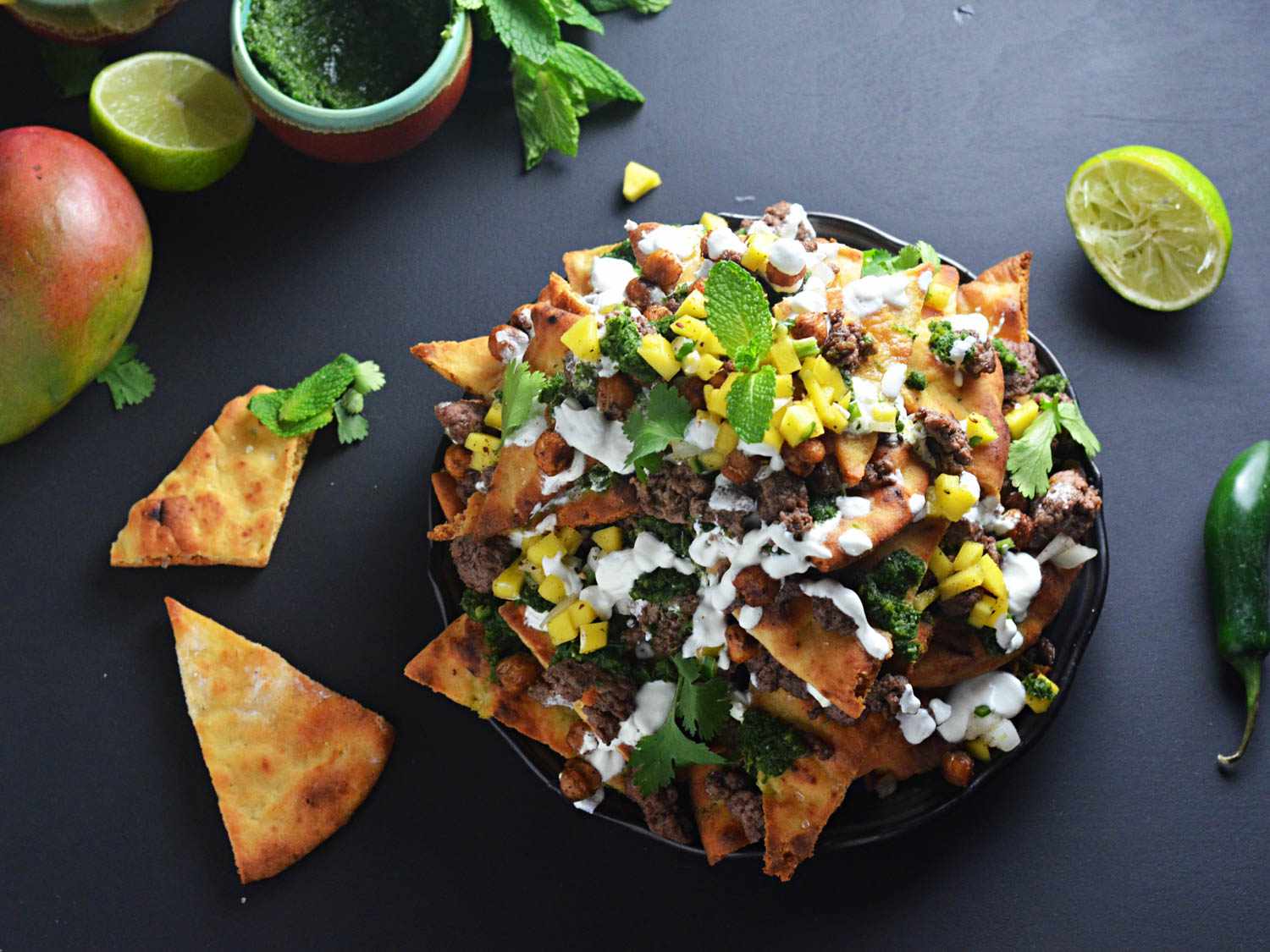 Loaded Naan Nachos With Ground Lamb and Crispy Chickpeas