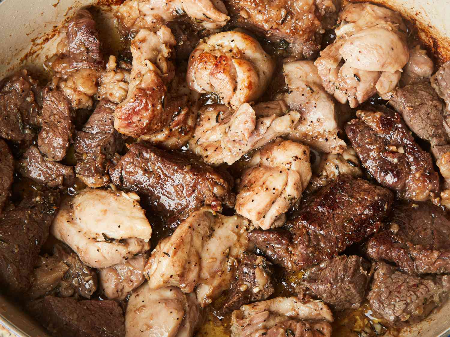 Overhead view of meat