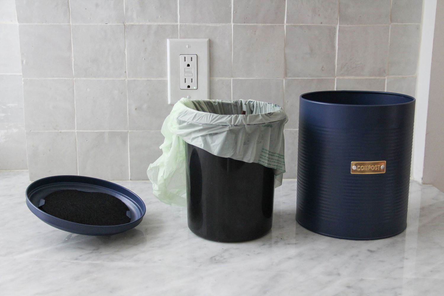 Typhoon compost caddy on a counter