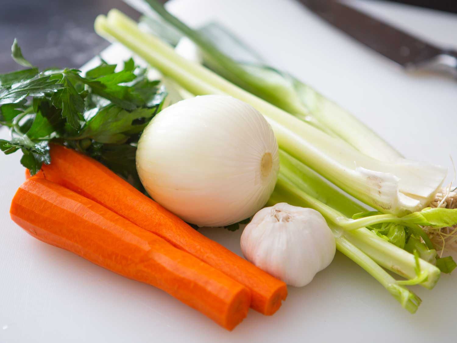 Battuto: carrots, onion, celery, garlic, parsley