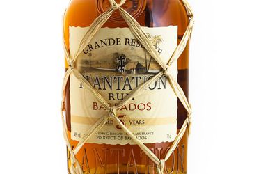 A bottle of Plantation Grande Reserve Barbados Rum, a bottle that is on our list of great tasting rum for under $20.