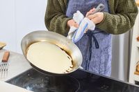 A crepe made in the Vollrath 12.5 Inch French Style Carbon Steel Fry Pan