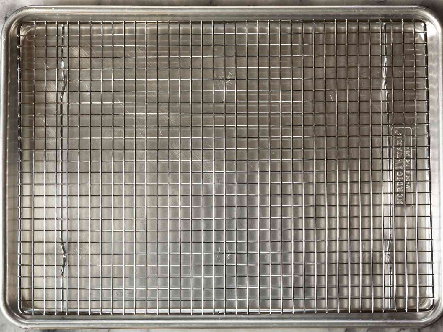 The Mrs. Anderson's Baking Half Sheet Baking and Cooling Rack in a baking sheet