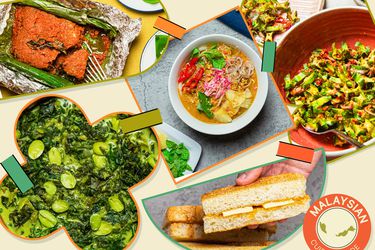 Graphic with multipl Malaysian dishes