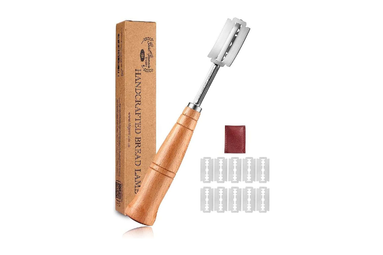 SAINT GERMAIN Premium Hand Crafted Bread Lame for Dough Scoring Knife, Lame Bread Tool for Sourdough Bread Slashing with 10 Blades Included with Replacement...