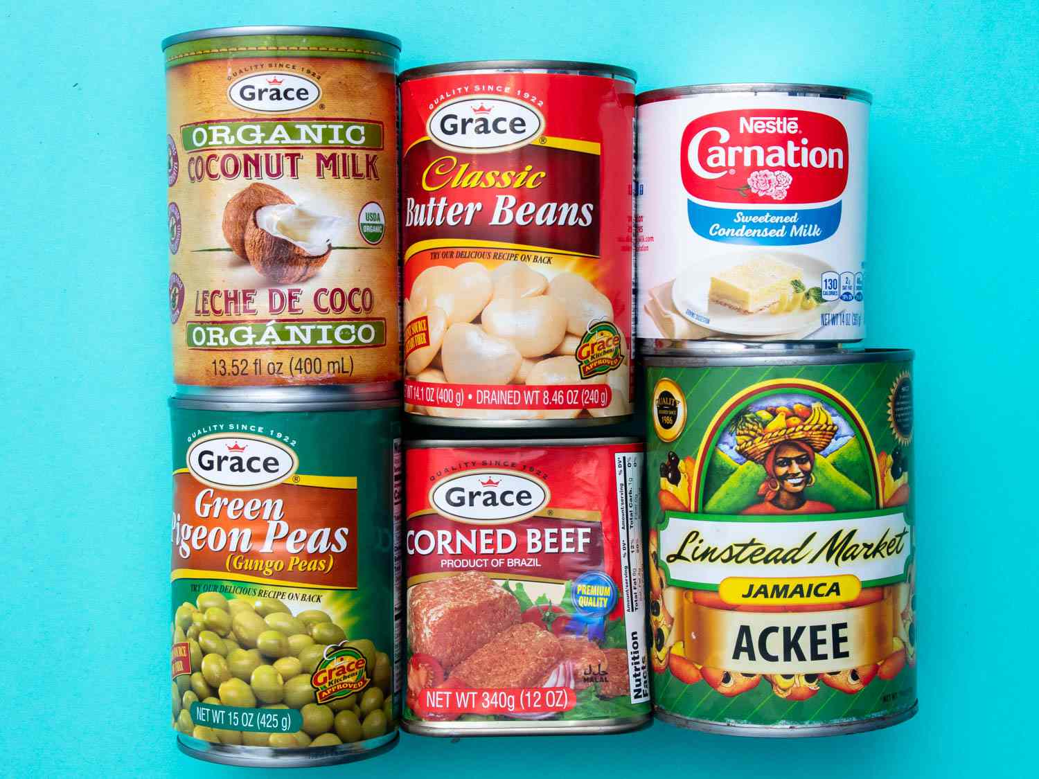 canned pantry items typically used in Jamaican cooking
