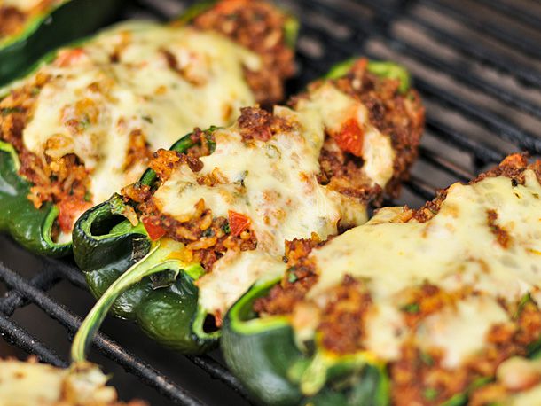 Stuffed peppers on the grill