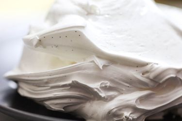 A mound of Swiss meringue on a plate