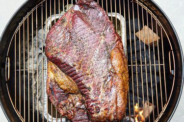 Smoked brisket on a barbecue grill