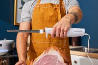 a person holding the proctor silex electric knife 