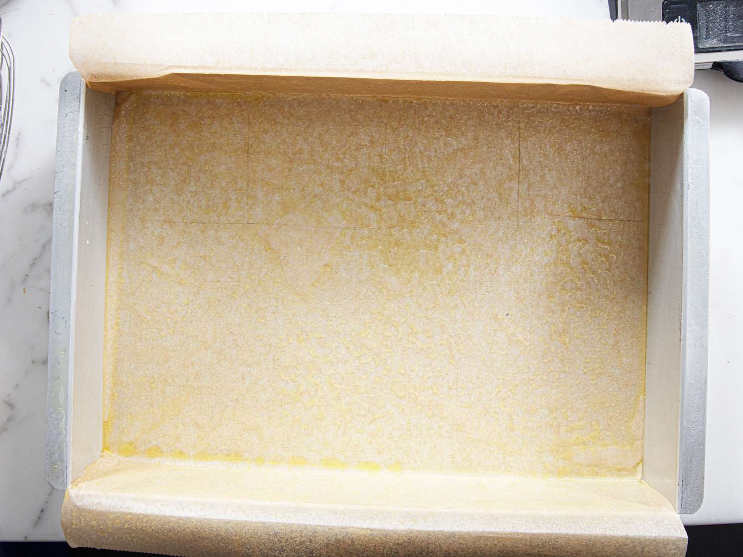 Overhead view of parchment sling