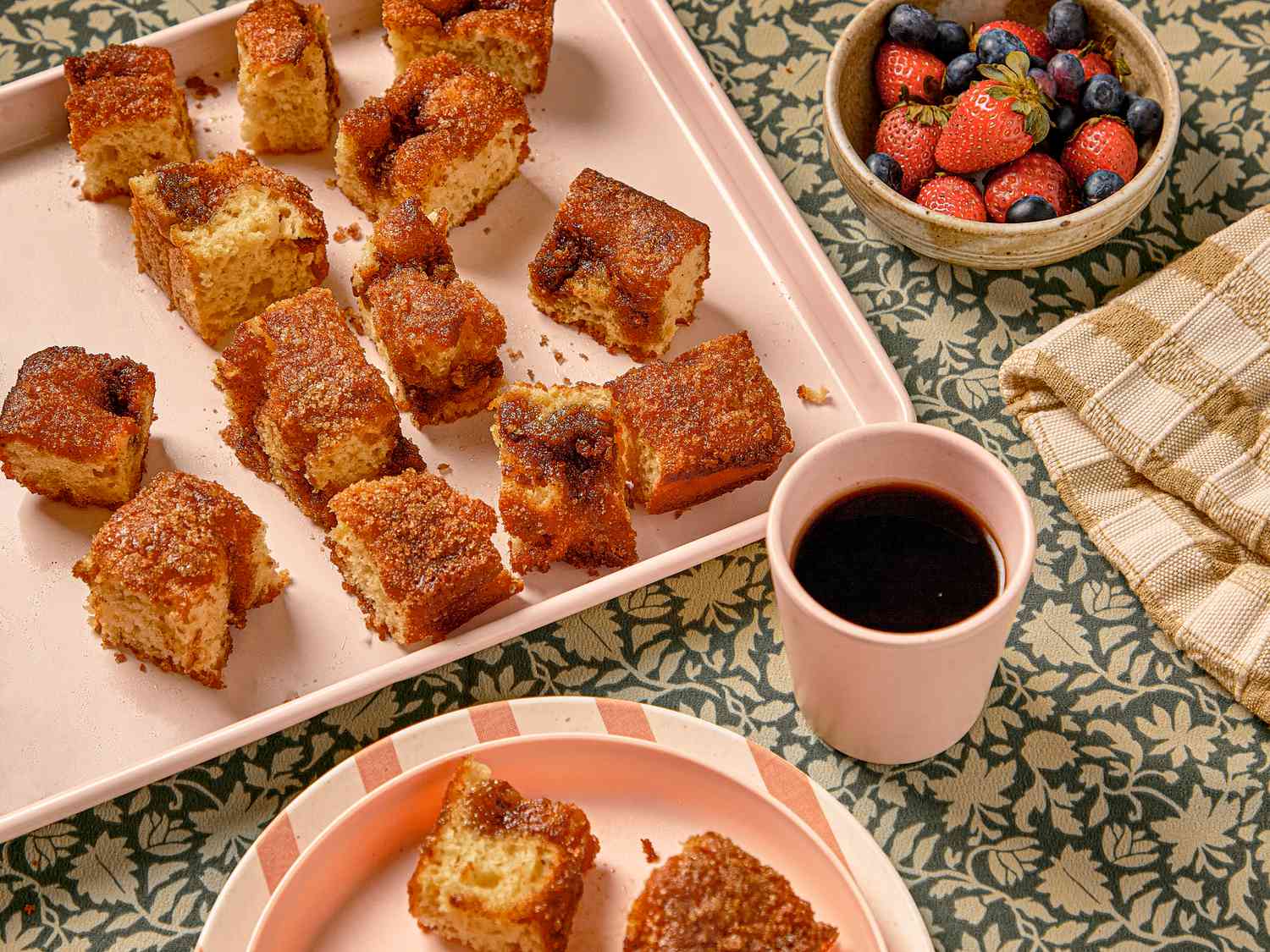 Overhead view of moravian sugar cake