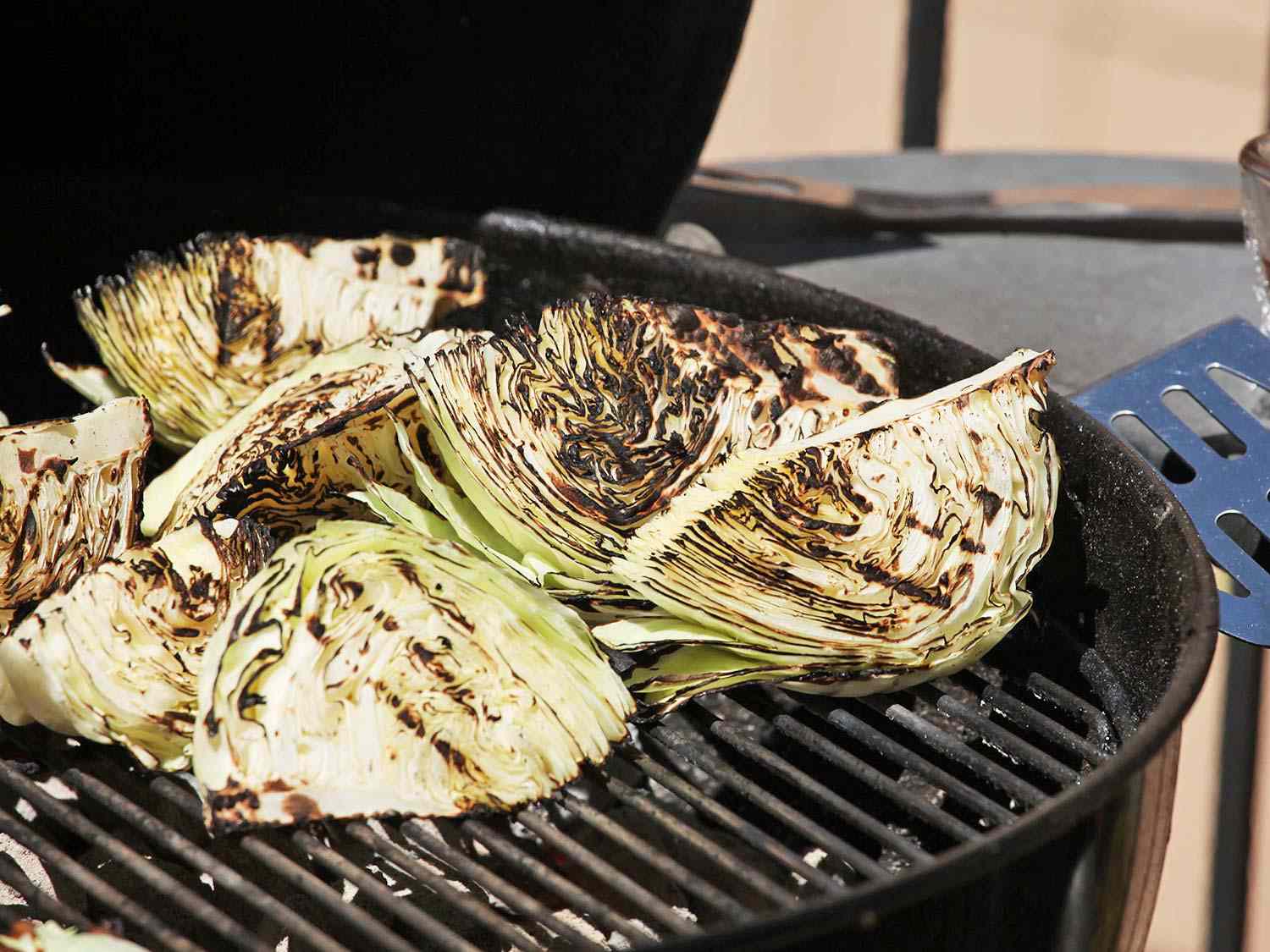 grilled cabbage and blue cheese dressing