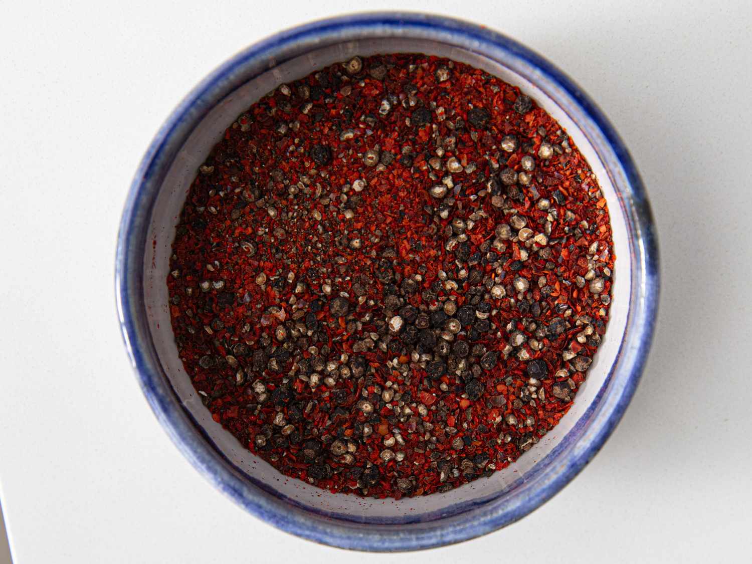Overhead view of spice rub