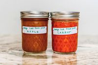 Two jars of juice from the Omega juicer