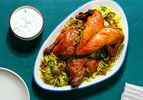 Overhead view of Biryani Style Roast Chicke