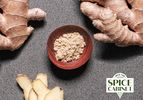 Overhead view of ground ginger in a bowl