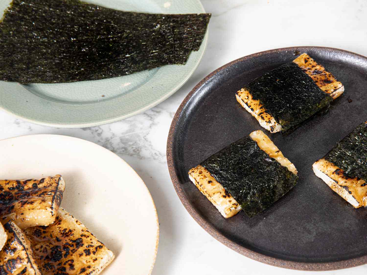 Side angle view of mochi