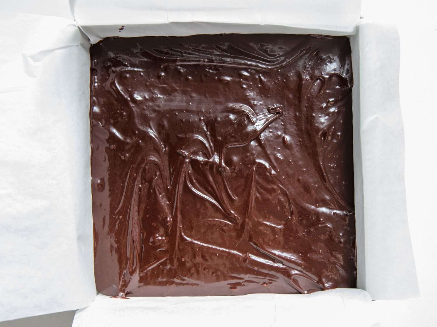 brownie batter in a pan